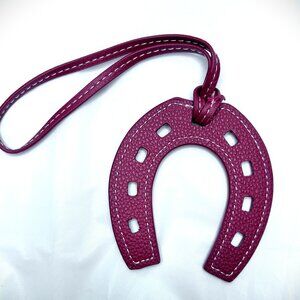 Red Western Purse Charm Horseshoe Lucky Bag Charm Maroon Keychain New